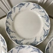 set of dessert plates in K&G Lunéville Iron Earth model "Angèle" late 19th century