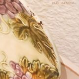 Antique slip plate – Vine leaves and bunches of grapes