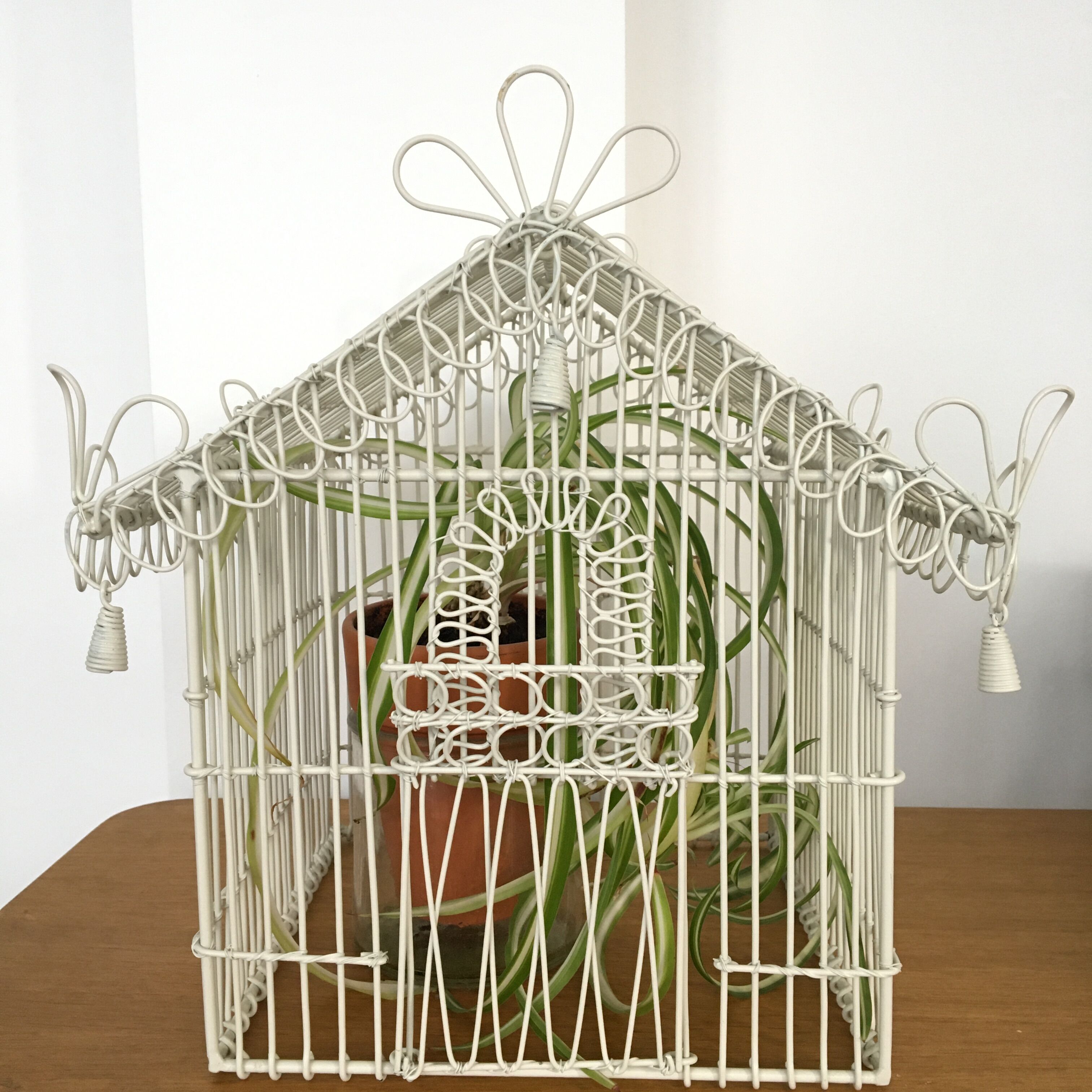 White metal birdcage