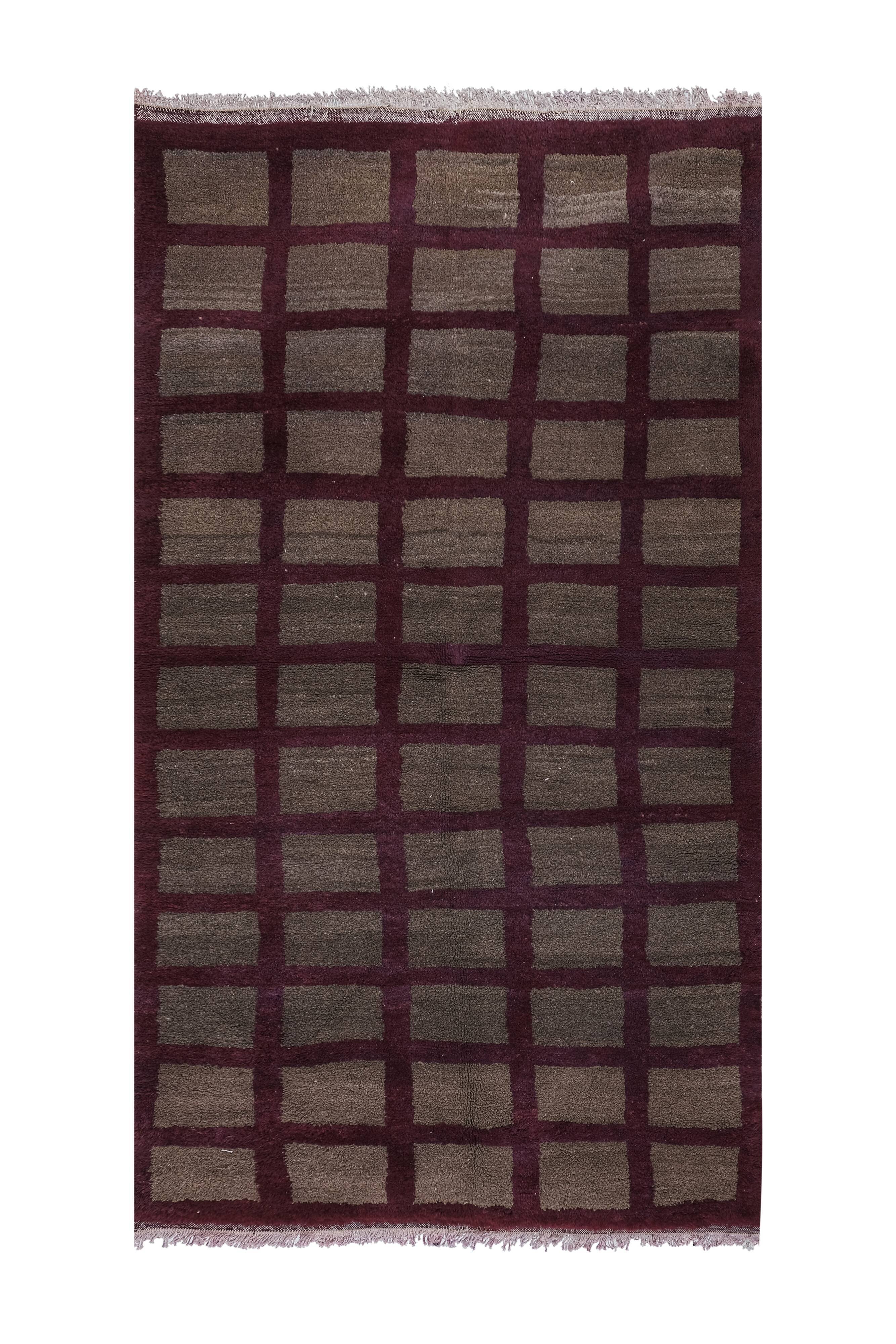 1980s Angora Gray Wool Shaggy Tulu Rug 3'8" X 6'10"