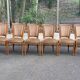 Set of 6 solid wood and velvet chairs in Louis XVI style.