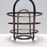 Postmodern Sheffield Plated Metal Fruit Basket by Lino Sabattini, Marked, Italy