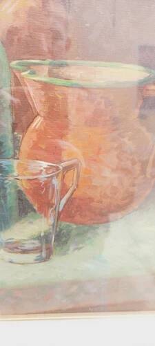 Dipinto Huile Sur Toile Nature Morte S. Piancaldi 50x70 Années 60/70
