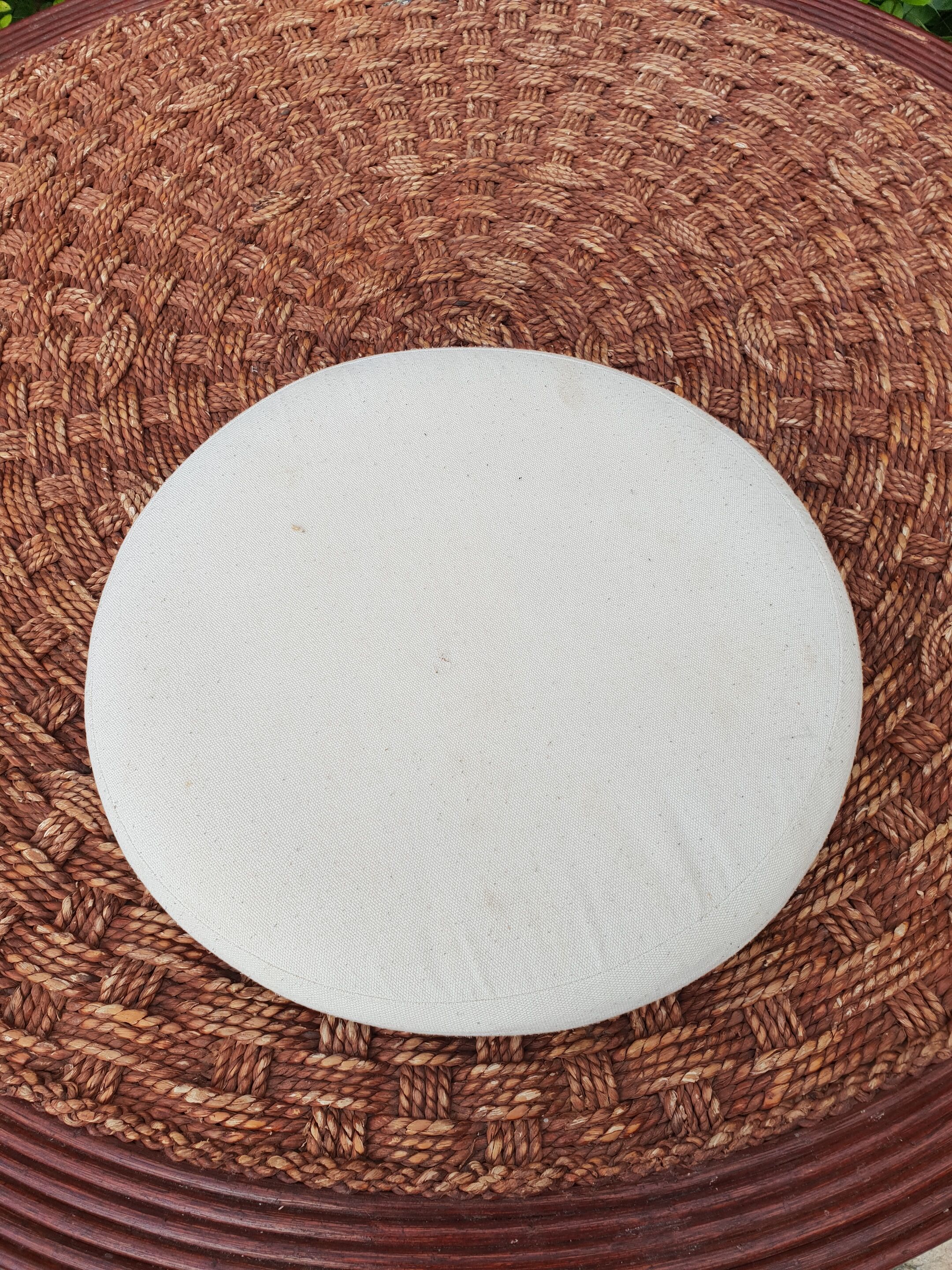 Vintage rope coffee table and stools