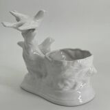 Vintage white porcelain dove planter