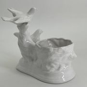 Vintage white porcelain dove planter