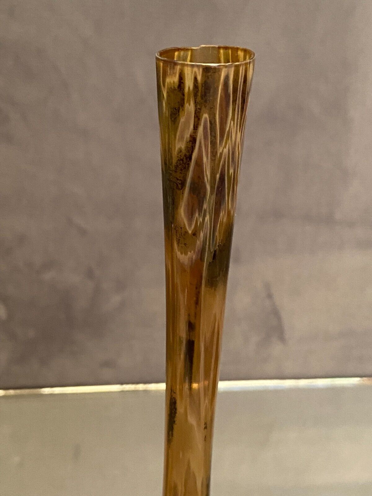 Soliflore vase in tinted glass with marbled decoration Murano Venice