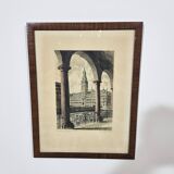 Etching "Town Hall in Hamburg" by Albrecht Bruck