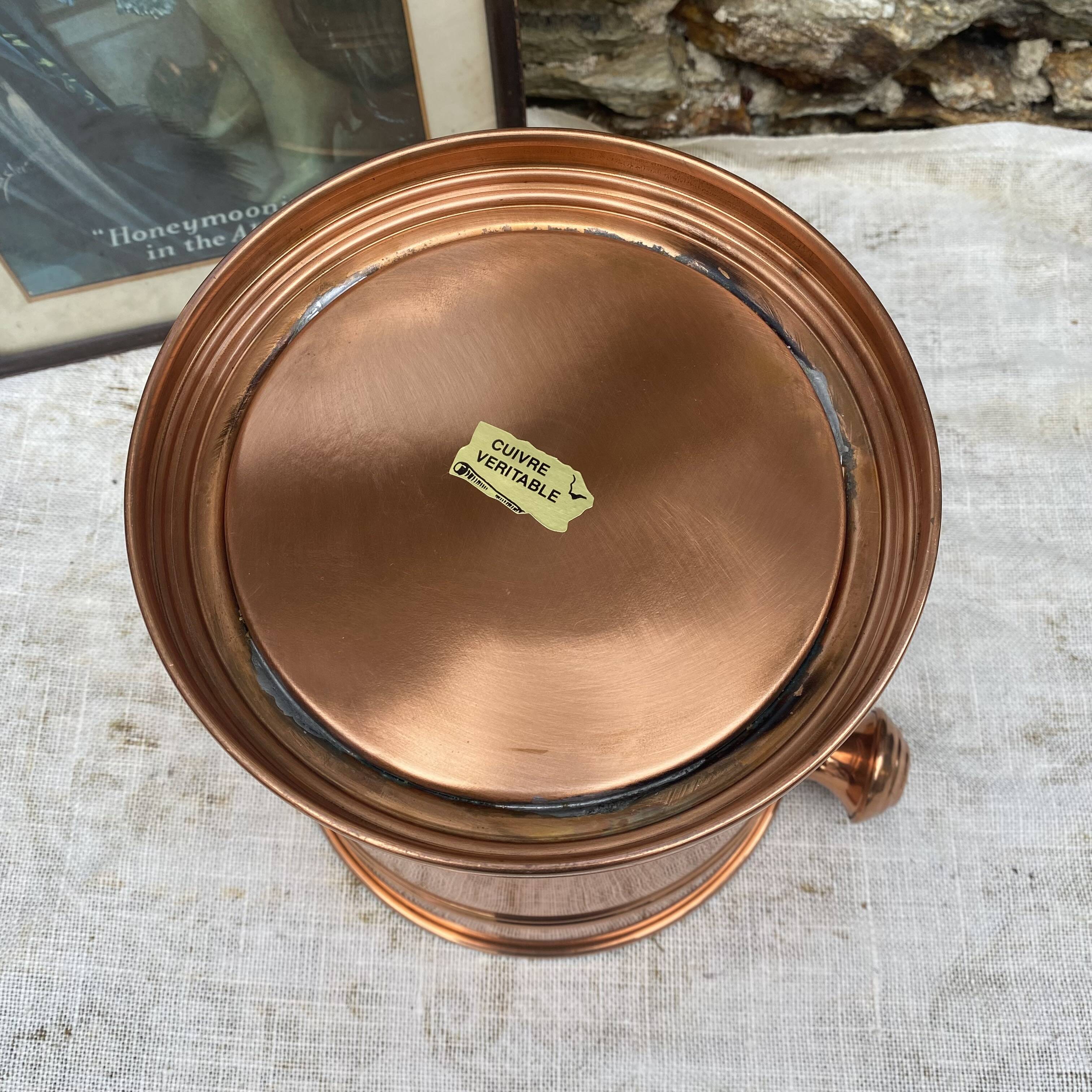 Vintage champagne bucket in genuine copper and stainless steel.