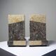 Pair of bookends, Art Deco fireplace decoration in antique marble from the 1920s-1930s.