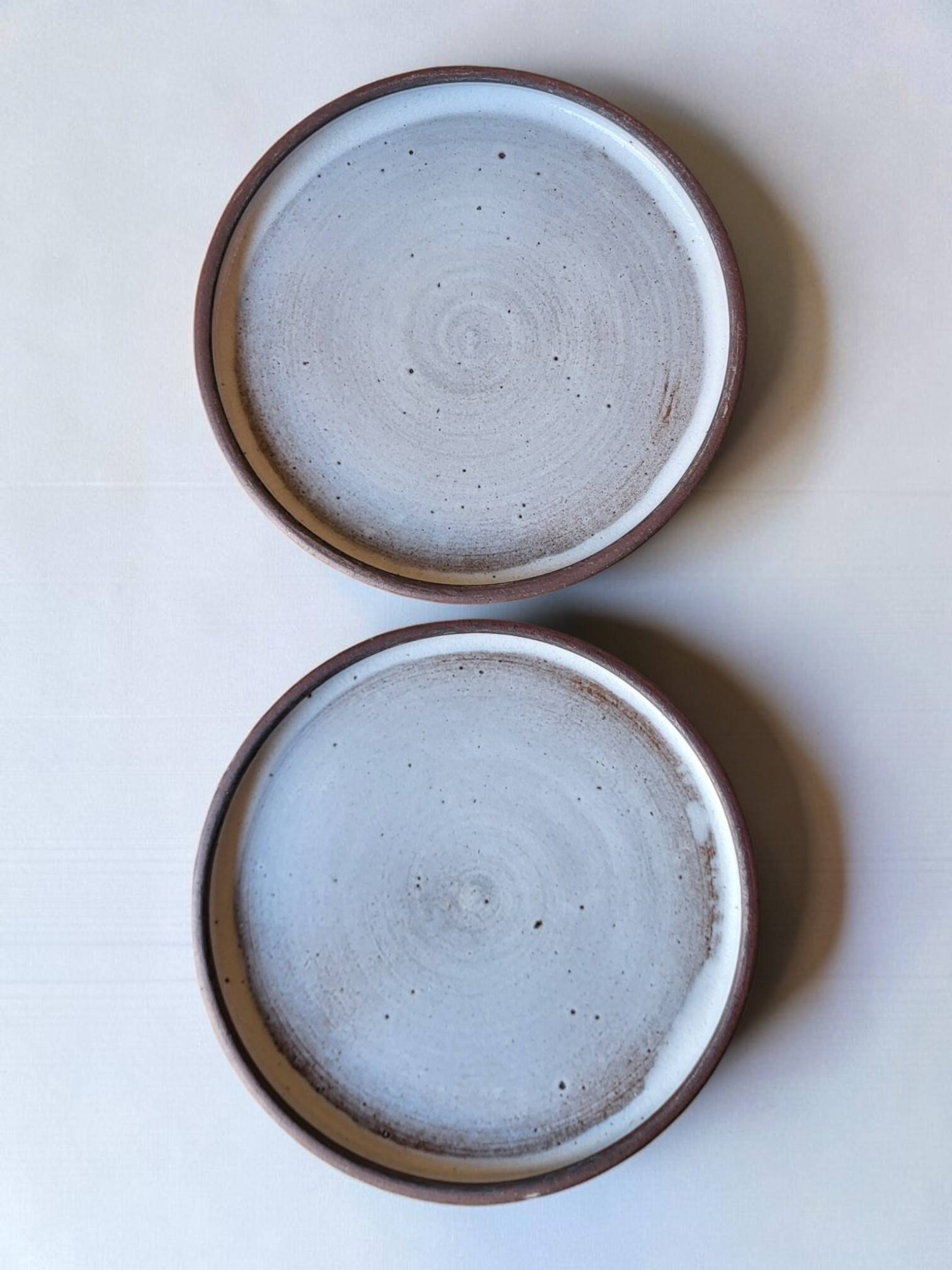 6 stoneware plates from Ratilly / J&N Pierlot / Puisaye