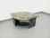 Vintage square coffee table with 2 green marble and smoked glass tops
