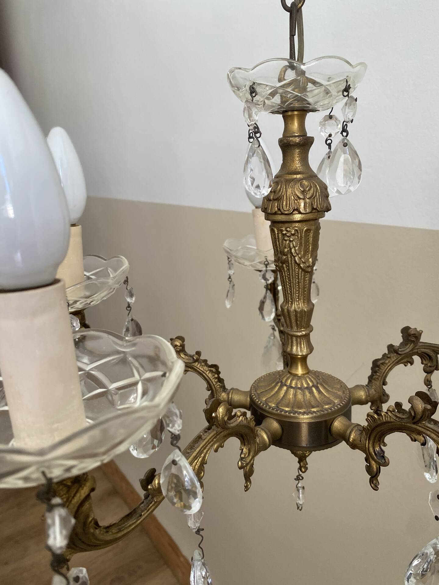 Lustre vintage en bronze