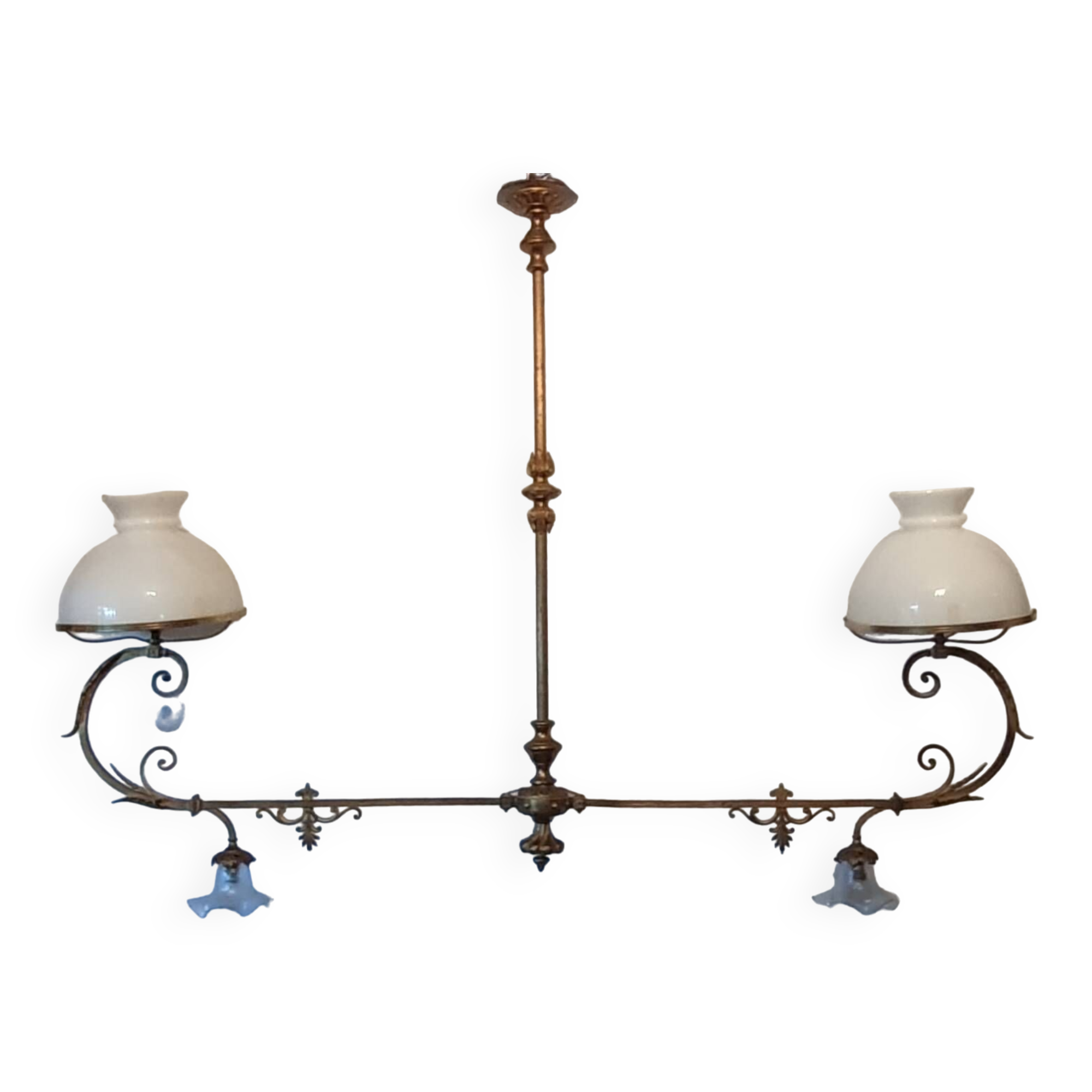 Old large billiard pendant light