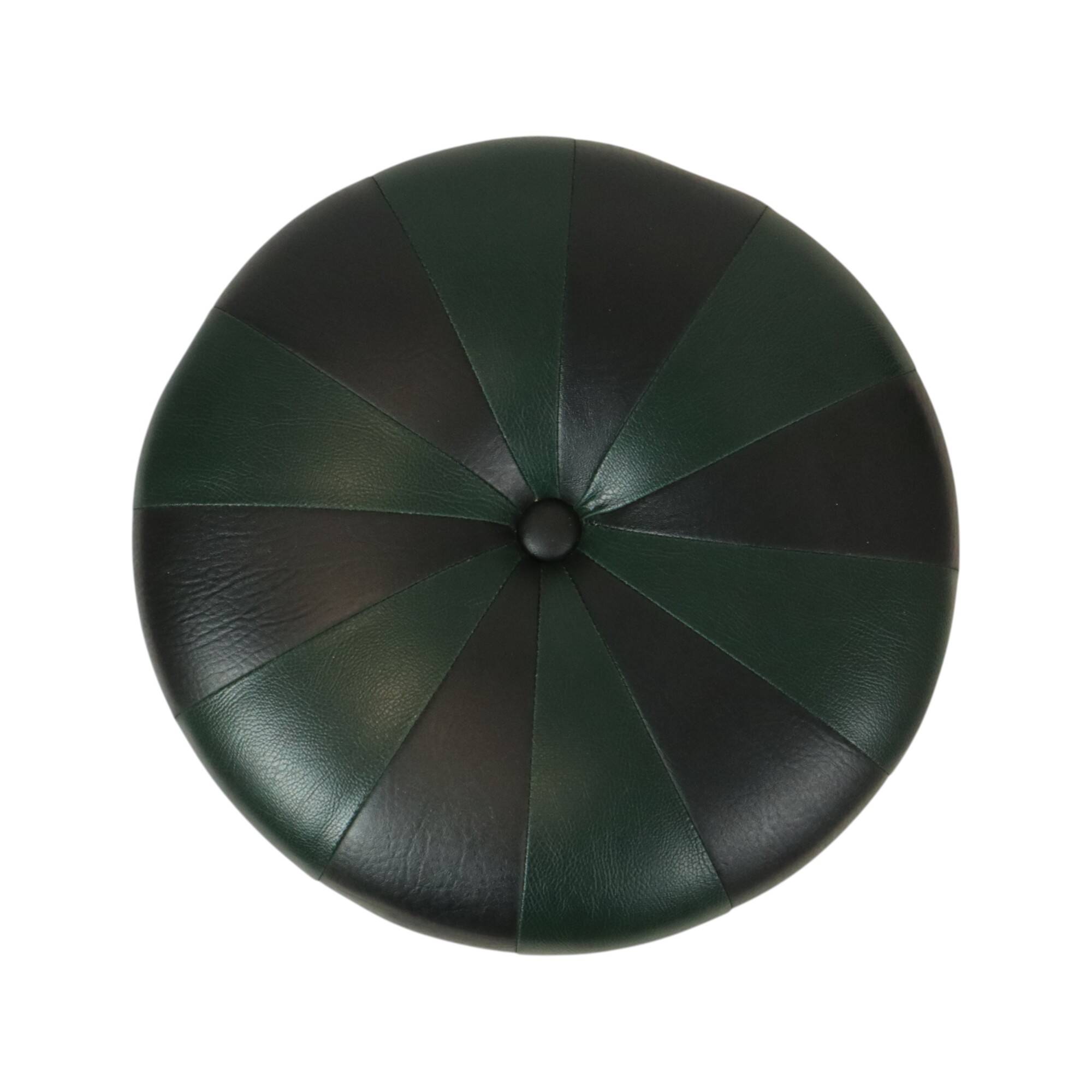 Round Vintage Green Black Pouf Two-tone Skai Sixties