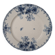Round Gien porcelain dish with blue cyclamen motif