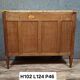 Commode / Half-moon sideboard inlaid – Marble top – Louis XVI style -