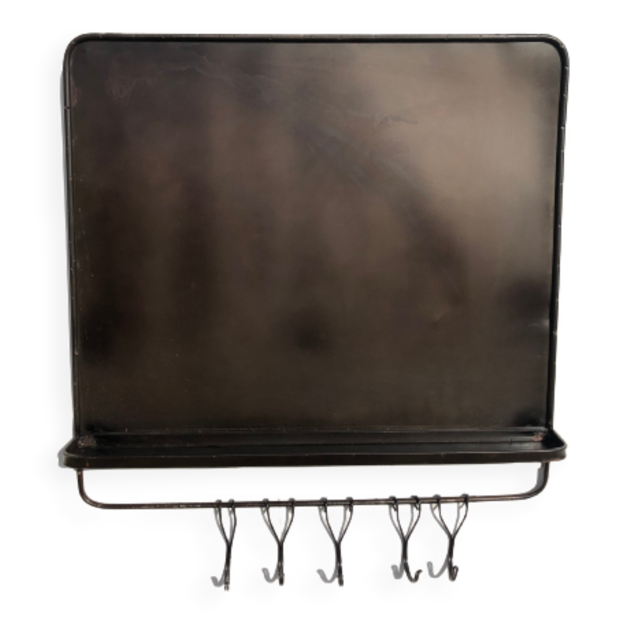Wall shelf credenza, hooks and magnets