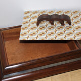 Old wooden box and art-deco metal