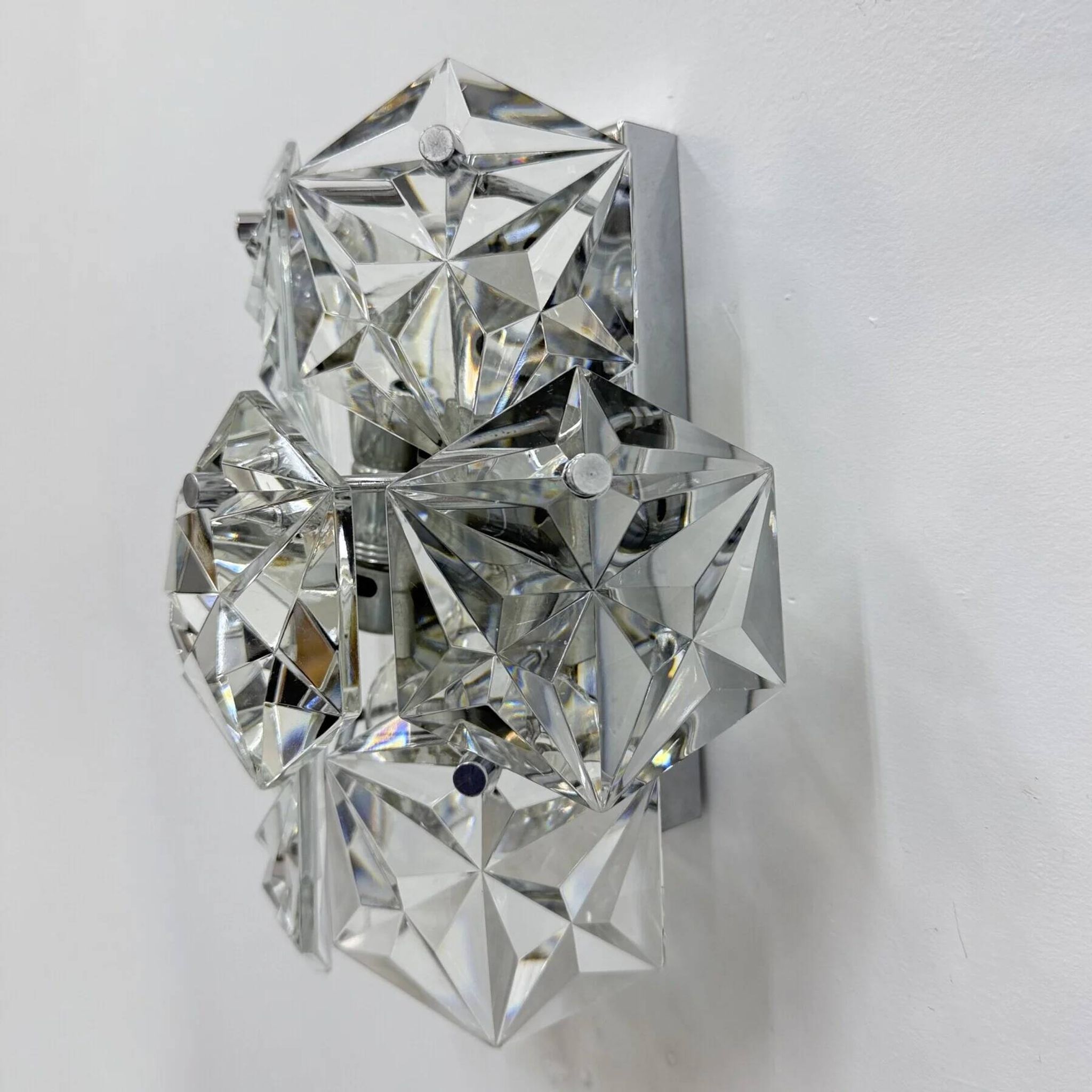 Mid-century crystal sconce by Kinkeldey, Germany, 1970s