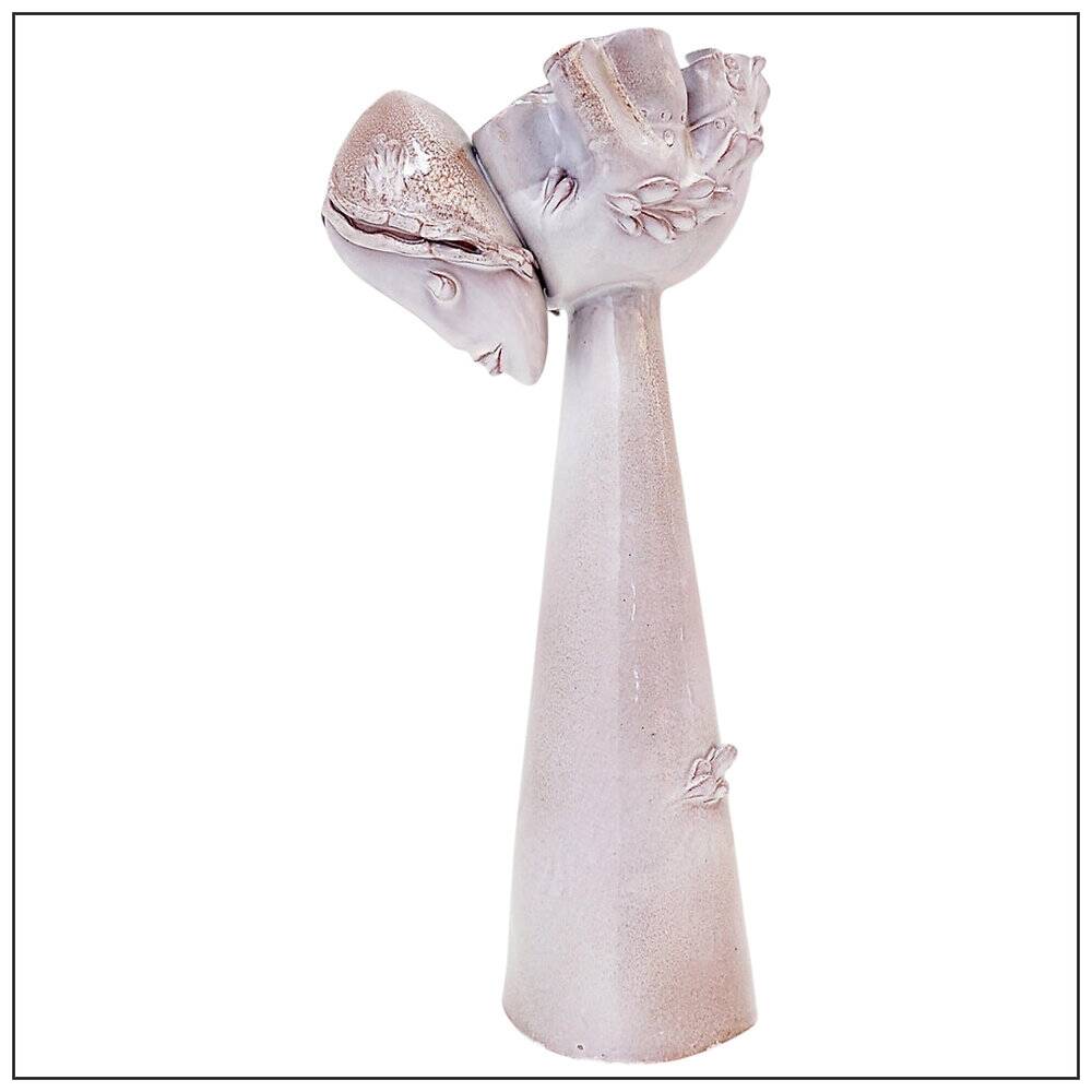 Ceramic sculpture of a female face - flower vase decoration