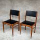 2 chaises vintage en bois et skaï
