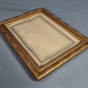 Old frame Art Deco gilded stucco wood 22.5x17.5 cm, foliage 14.9x19.9 cm SB