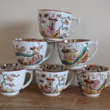 6 teacups in Japanese décor tiled at the Pagoda