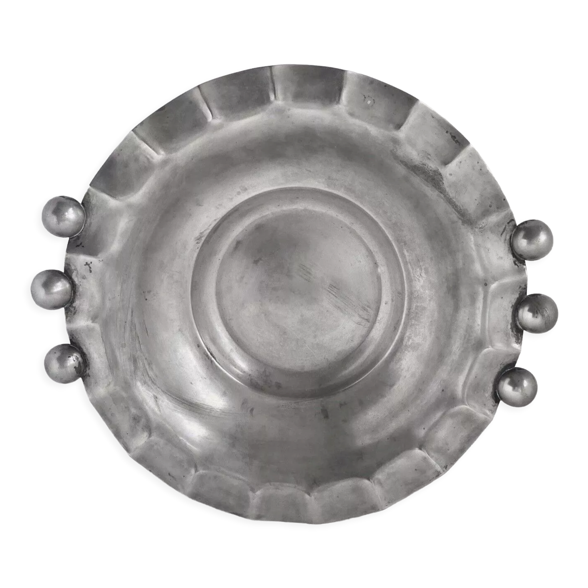 Coupe ou coupelle art déco moderniste en métal argenté estampillé - a voir !!!