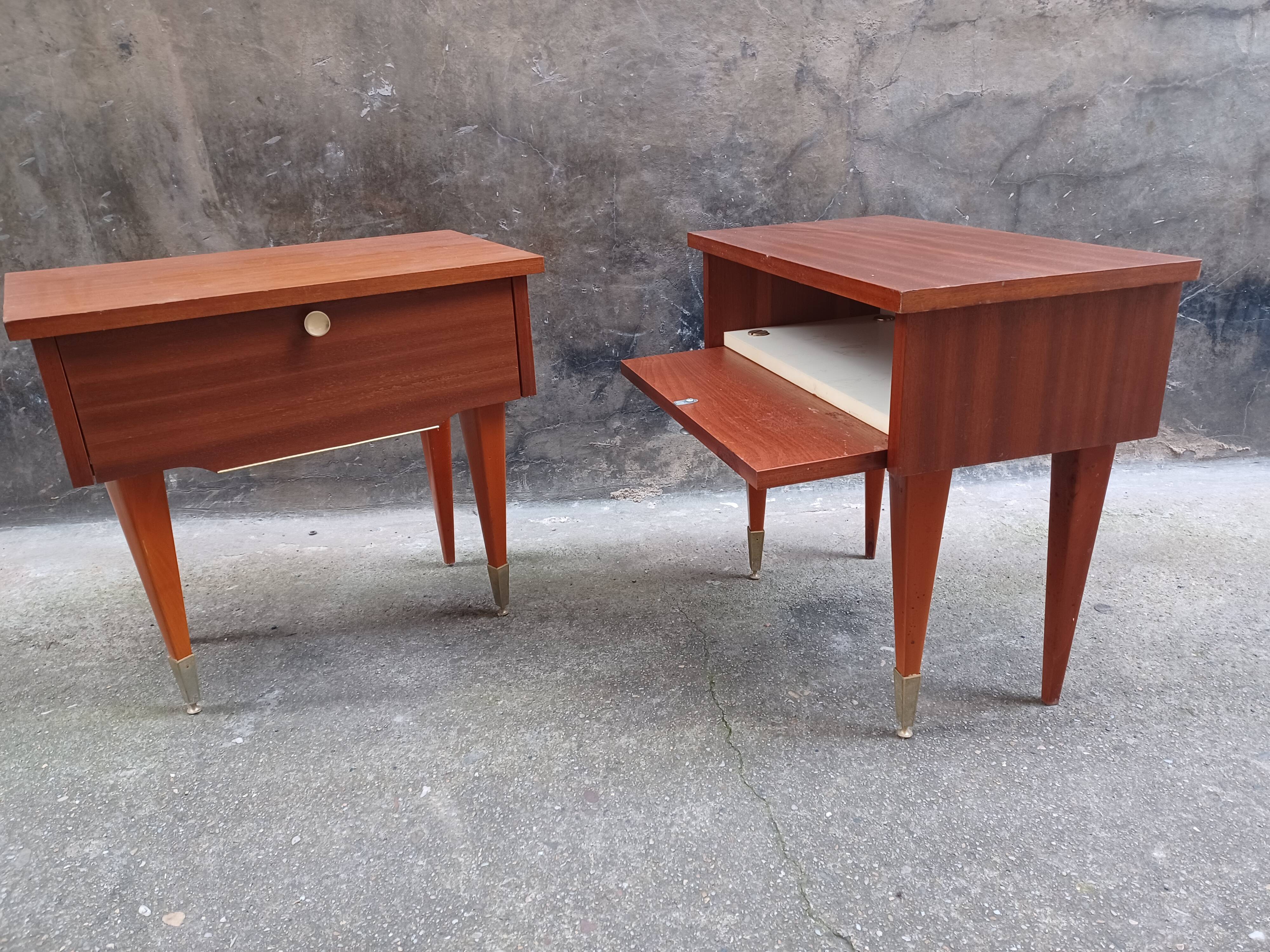 Pair of bedside tables, 60'S