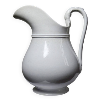 Antique white earthenware toilet jug from Pexonne, France