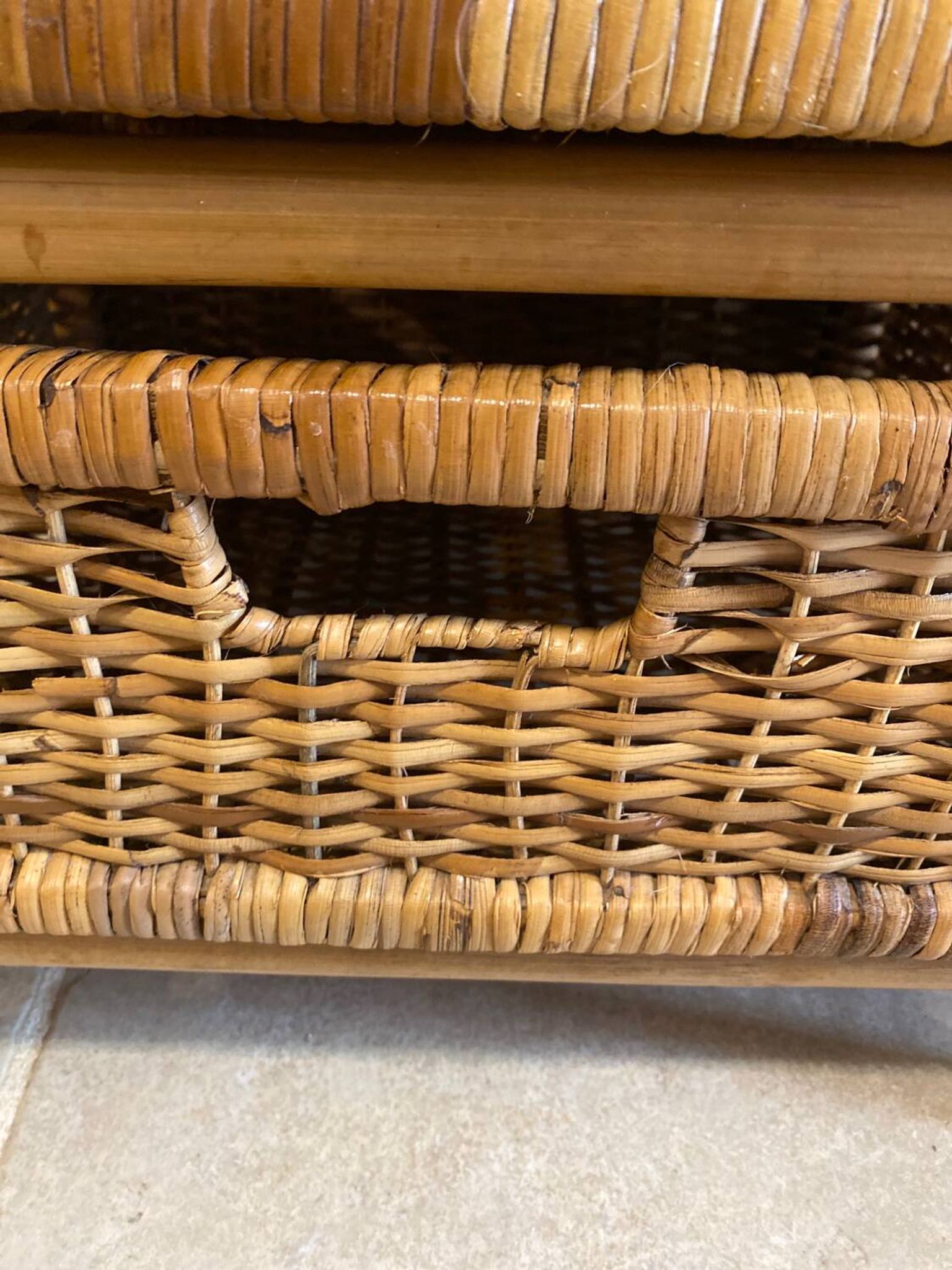 Storage furniture, rattan chest of drawers