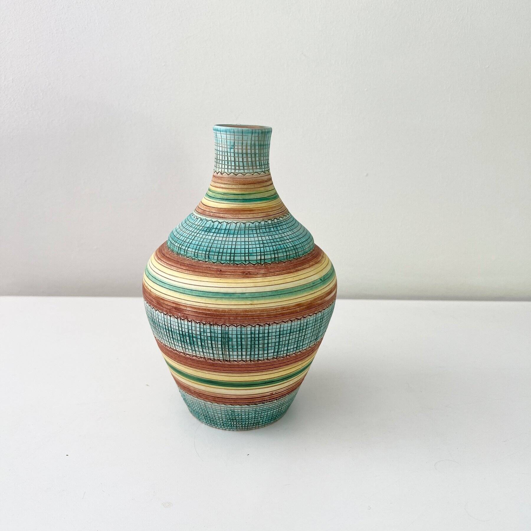 Vintage Vase • Glazed Ceramic • Aldo Londi • Bitossi • 1950