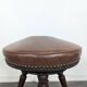 Tabouret de piano tripode en cuir marron