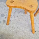 Pair of tripod stools in solid wood