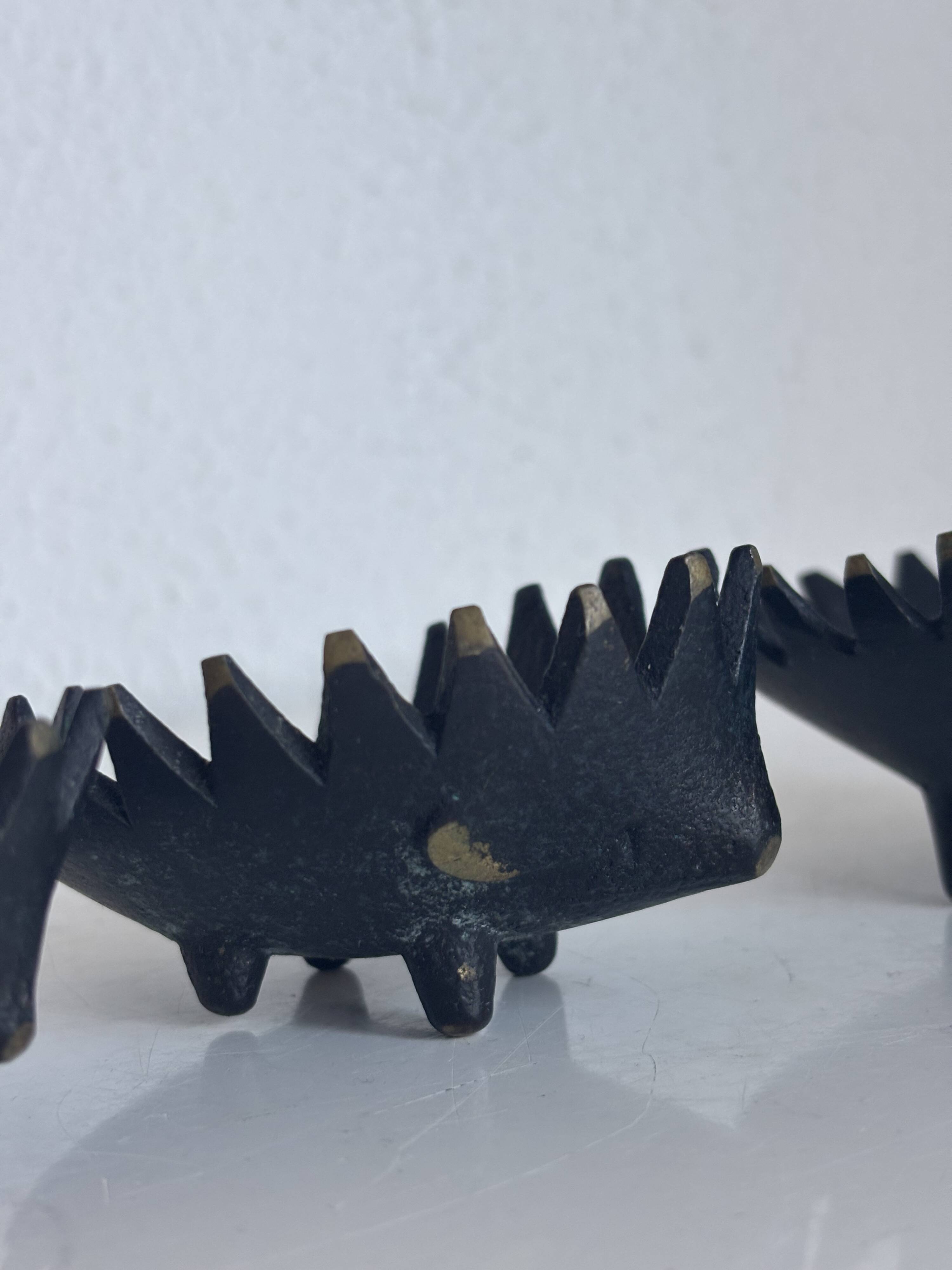 Vintage 1950 hedgehog ashtrays by Walter Bosse for Hertha Baller