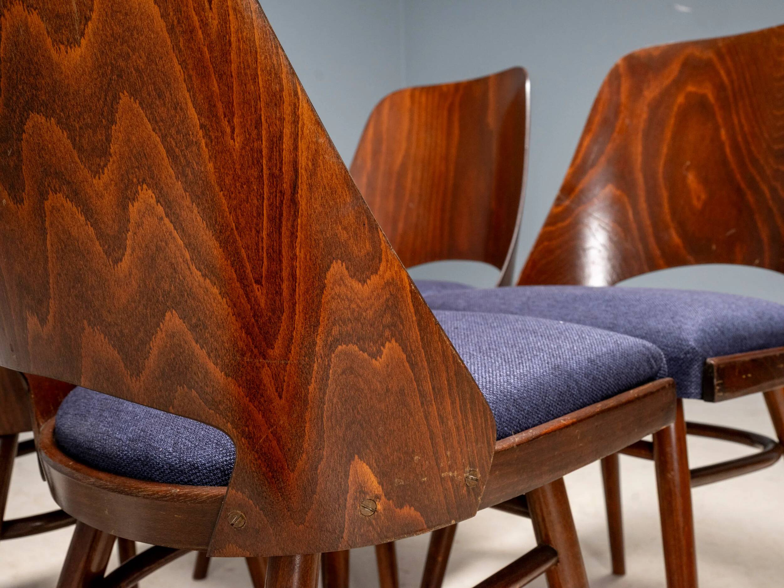 Set of 4 TON 514 chairs, Oswald Haerdtl, Czechoslovakia, 1950s