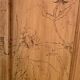 Parisian cabinet glazed raw wood nymphs and carved art nouveau decorations