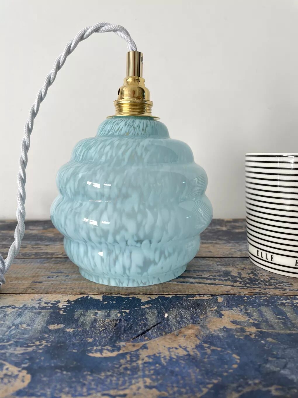 Electrified Art Deco walking lamp with new