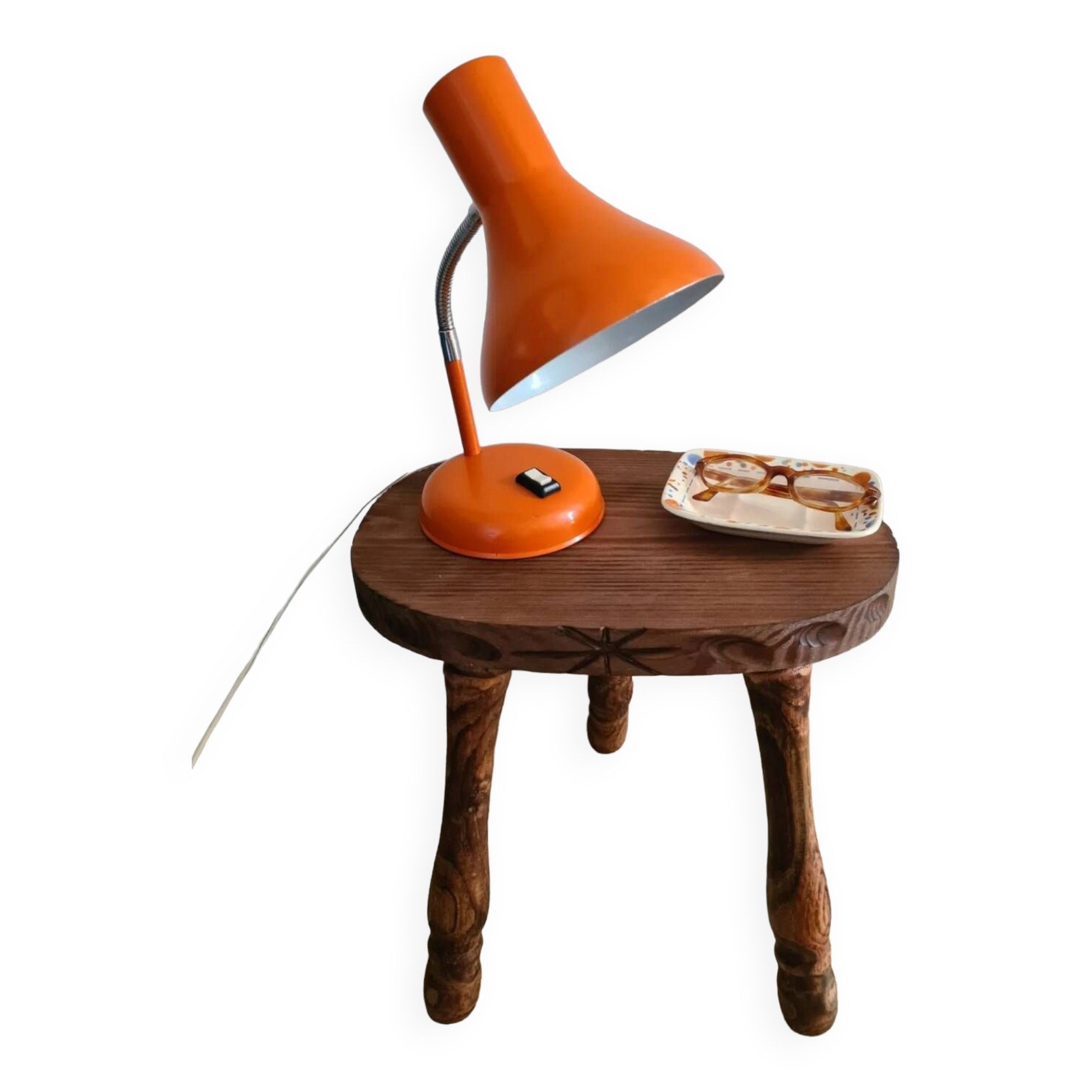 Orange desk or bedside lamp from the 50s