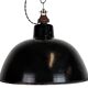 East German Black Enamel Factory Light by LBD Veb Leuchtenbau Dresden, 1950