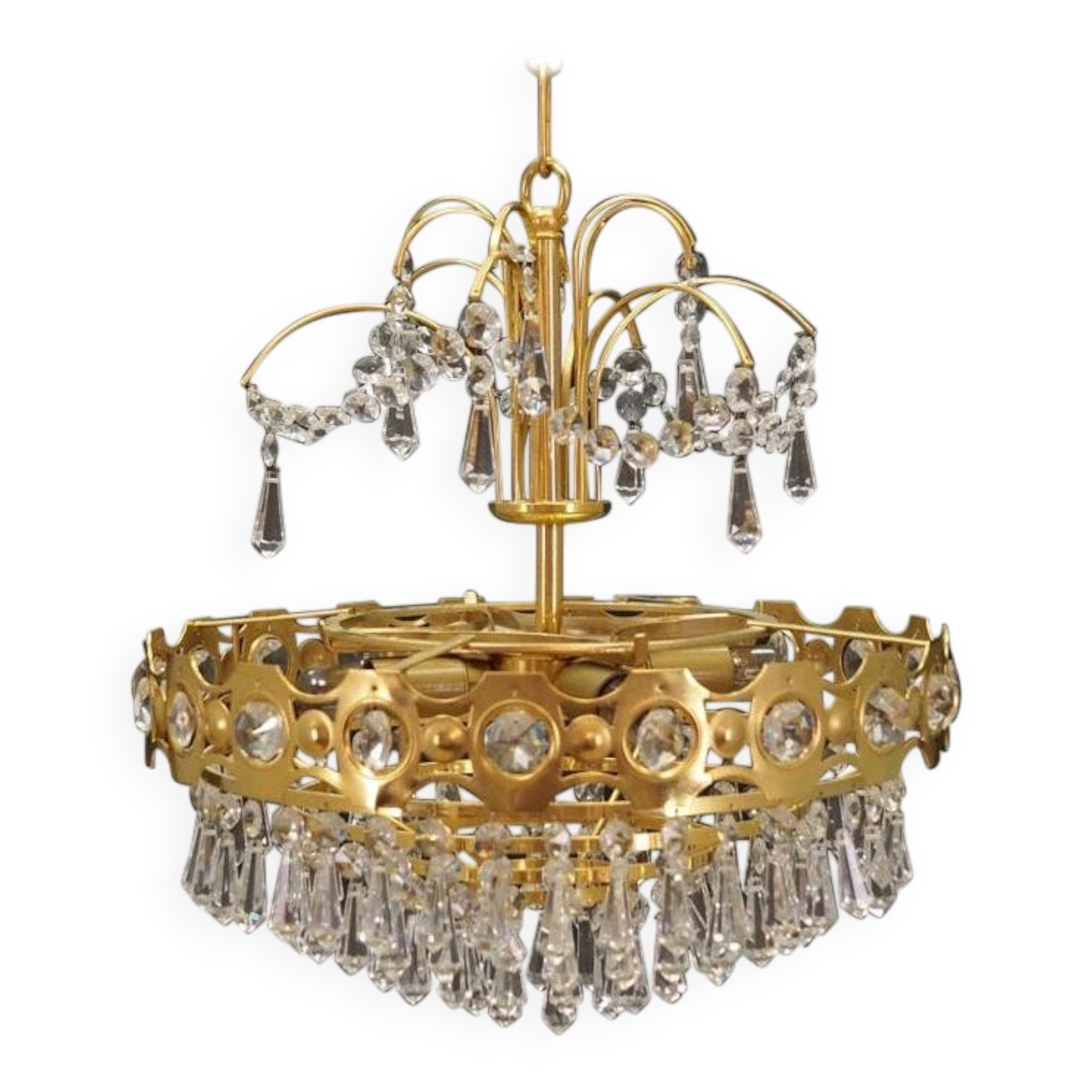 Brass chandelier, Danish design, 1970s, production: Denmark
