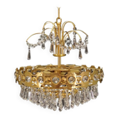 Brass chandelier, Danish design, 1970s, production: Denmark