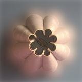 Louis XVI style bougeoir late 19th century gold metal transformed into lamp foot- with embroidered day offal