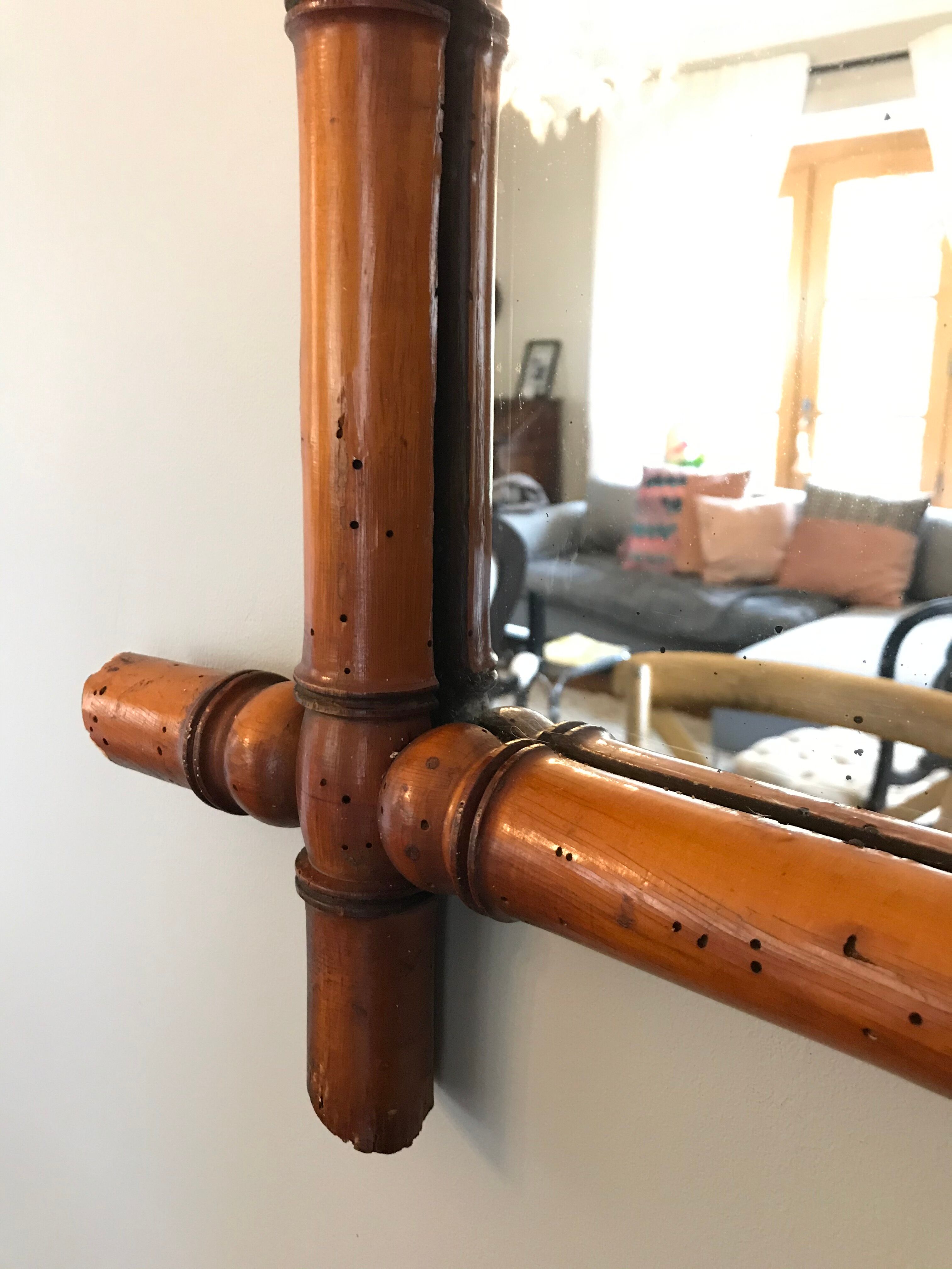 Vintage bamboo mirror 75 x 100 cm