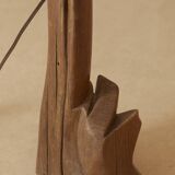 Sculptural lamp in solid wood circa 1960