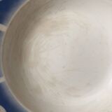 Vintage hollow dish in royal blue arabesque earthenware