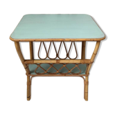 Bedside or rattan magazines rack in mint color