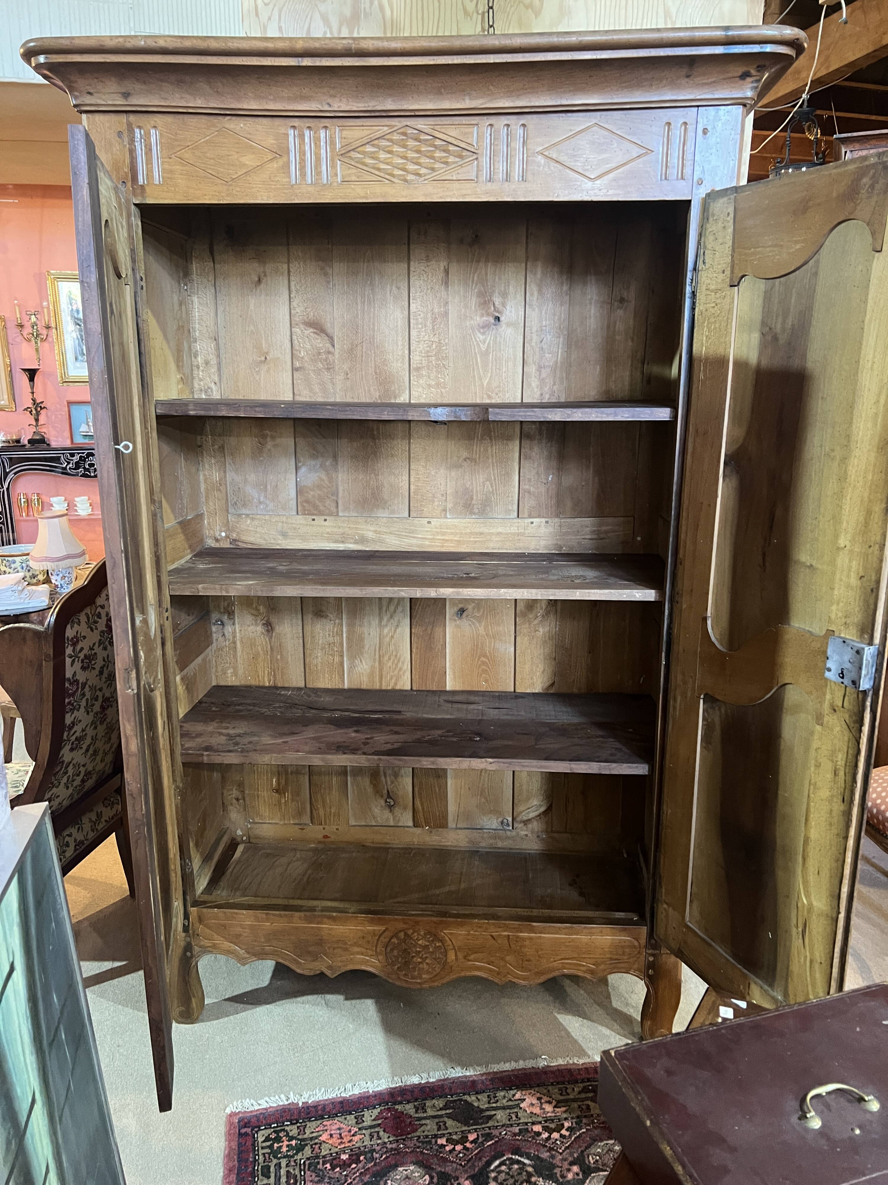 Transition style 2-door wardrobe in natural wood, 19th century