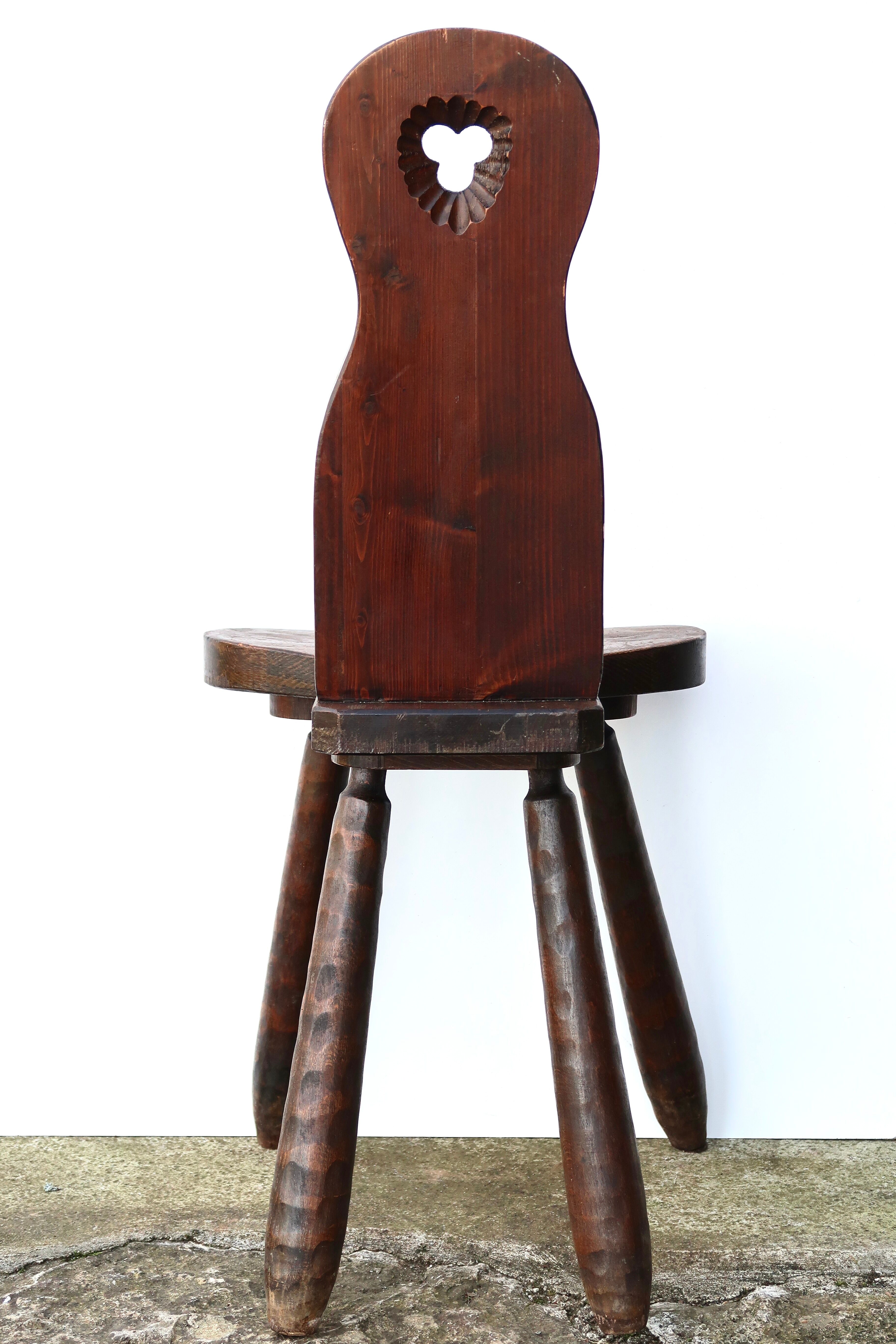 Wooden chair, mountain furniture, 1950s